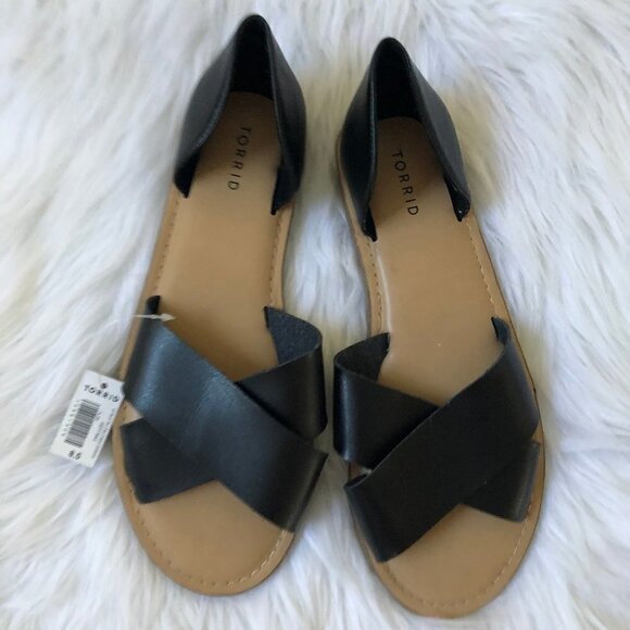 Torrid Criss Cross Peep Toe D’Orsay Flats 8.5W - Picture 1 of 5